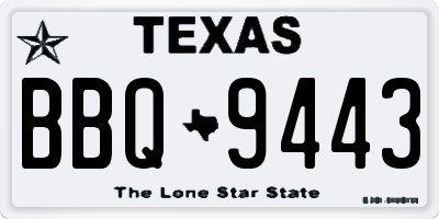 TX license plate BBQ9443