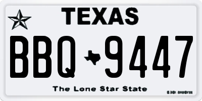 TX license plate BBQ9447