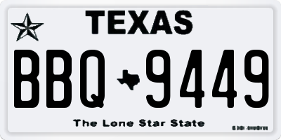 TX license plate BBQ9449