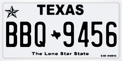 TX license plate BBQ9456