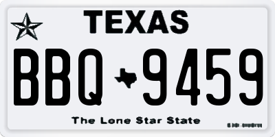 TX license plate BBQ9459