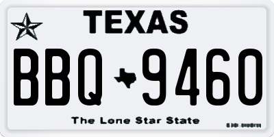 TX license plate BBQ9460
