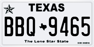 TX license plate BBQ9465