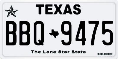 TX license plate BBQ9475