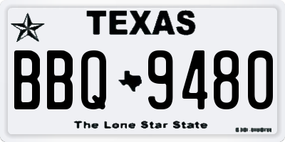 TX license plate BBQ9480