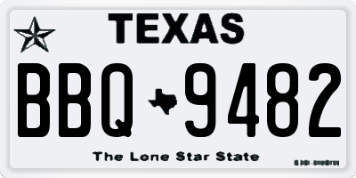 TX license plate BBQ9482