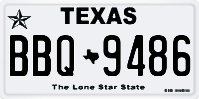 TX license plate BBQ9486