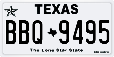 TX license plate BBQ9495