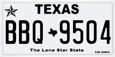 TX license plate BBQ9504
