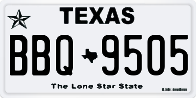 TX license plate BBQ9505
