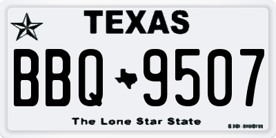 TX license plate BBQ9507