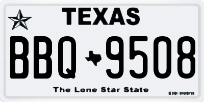 TX license plate BBQ9508
