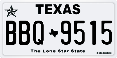 TX license plate BBQ9515