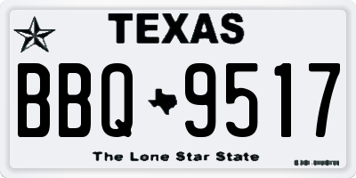 TX license plate BBQ9517