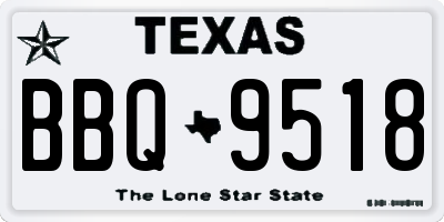 TX license plate BBQ9518