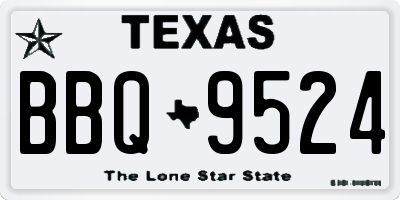 TX license plate BBQ9524