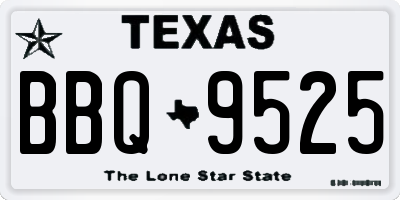 TX license plate BBQ9525
