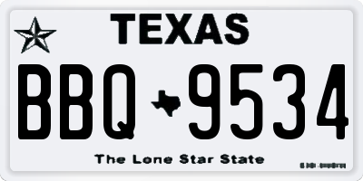 TX license plate BBQ9534