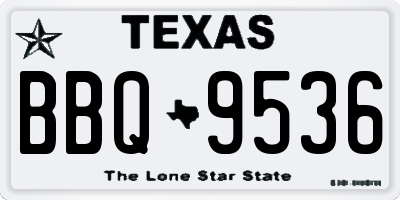 TX license plate BBQ9536