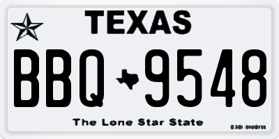 TX license plate BBQ9548