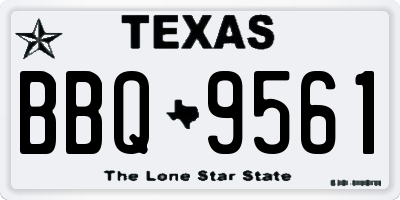 TX license plate BBQ9561