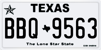 TX license plate BBQ9563