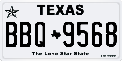 TX license plate BBQ9568