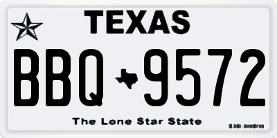 TX license plate BBQ9572