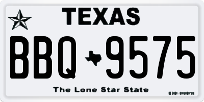 TX license plate BBQ9575
