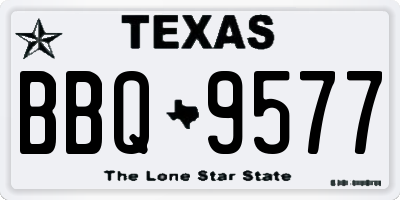 TX license plate BBQ9577