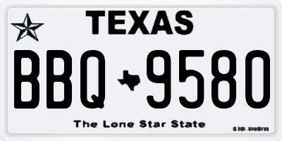 TX license plate BBQ9580