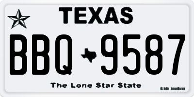 TX license plate BBQ9587