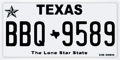 TX license plate BBQ9589