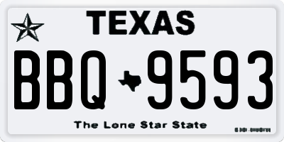 TX license plate BBQ9593