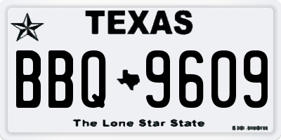 TX license plate BBQ9609