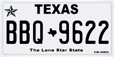 TX license plate BBQ9622