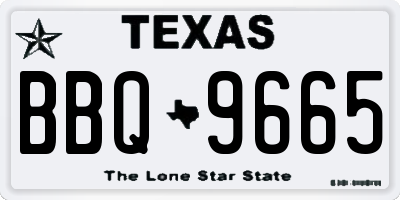 TX license plate BBQ9665