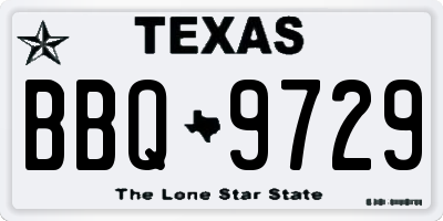 TX license plate BBQ9729