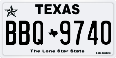 TX license plate BBQ9740