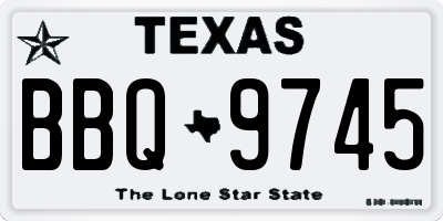 TX license plate BBQ9745