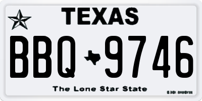 TX license plate BBQ9746