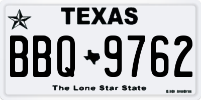 TX license plate BBQ9762