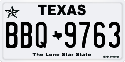 TX license plate BBQ9763