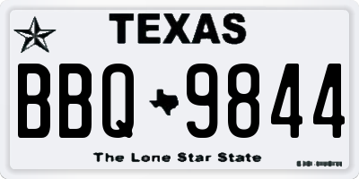 TX license plate BBQ9844