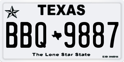 TX license plate BBQ9887