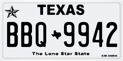 TX license plate BBQ9942