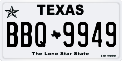 TX license plate BBQ9949
