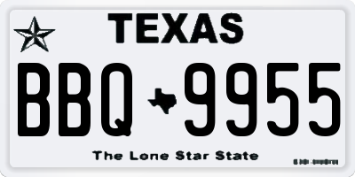 TX license plate BBQ9955