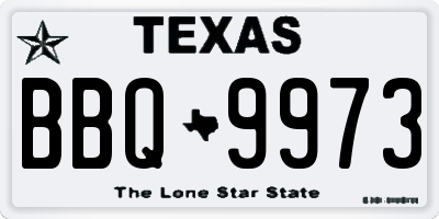 TX license plate BBQ9973