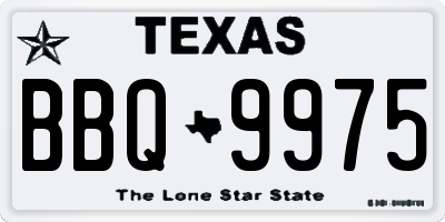 TX license plate BBQ9975